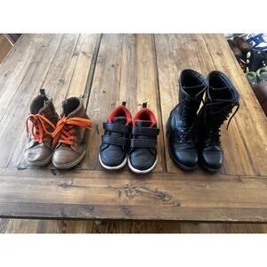 Boys Shoes Size 10 Kids Lot Of 3 Gap Leather Sneakers Reebok Tennis Combat Boots